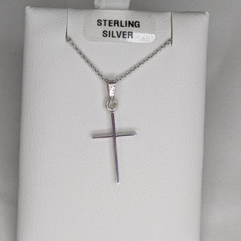 Vintage Marathon Sterling Silver Cross Pendant With 18